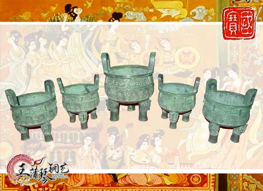 銅鼎，銅五鼎，中國(guó)鼎，佛像用鼎